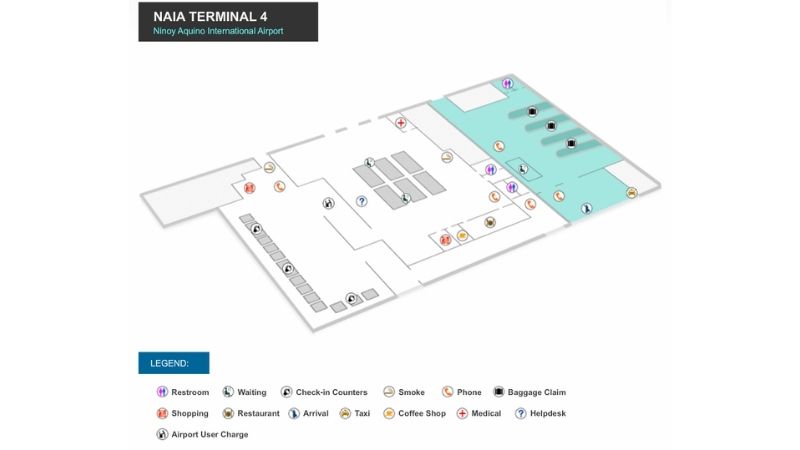 Map of Domestic Terminal T4, Ninoy Aquino International Airport (Manila)